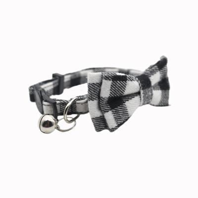 China Pet Top Accessories Various Pattern Amazon Mascotas Custom Color Plaid Dogs Training Collars Pet Bowtie Accessories Dog Collar Bell for sale