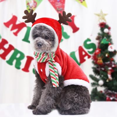 China Main Sale Christmas Cute Dog Clothes Cat Clothes Puppy Santa Red Scarf Viable Funny Warm Hat Deer Dogs Mask Cats Costume for sale