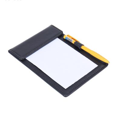 China High-grade Black Leather Holder Bill Note Writing Pad Clip Board Restaurant and Hotel Supplies PU Menu Waiter Book Guest Checkout for sale