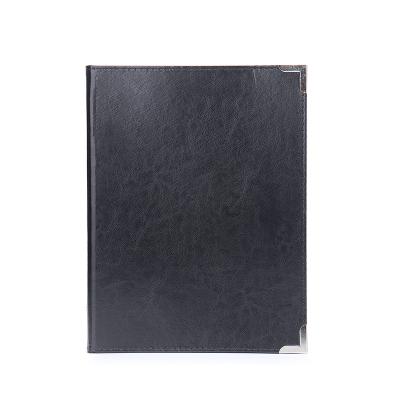 China High-grade Luxury Leather Menu Designer Leather Menu Folder Covers Restaurant Faux Clip Wine A4 Leather Menu Folder Cover for sale