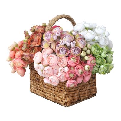 China 6pcs Silk and Plastic Faux Camellia Bunch Flowers Silk Rose Bundle Artificial Rose Bouquet For Wedding Home Decor for sale