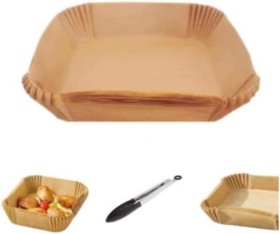 China Food Grade Wegwerp Vierkant Perkament Luchtfriteuse Papieren Liners Nonstick Te koop