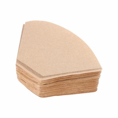 China 40 Pcs V60 Shape Wood Pulp Coffee Filter Papers For Drip Coffee Filter for sale