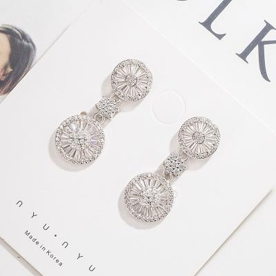 China BOHEMIA fashion bridal earrings hollow diamond link circular temperament gold plated set creative border petals long for sale