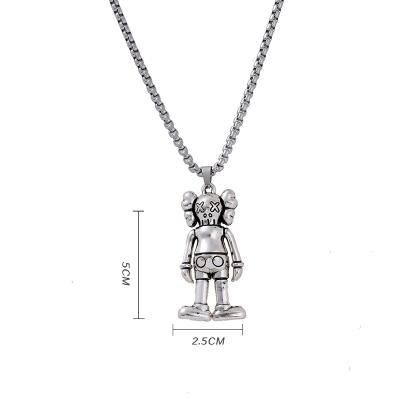 China 2021 Central Statistical Institute of Japan tide brand hip-hop personality sweater chain turtle neck sweater chain robot bear necklace men and women for sale