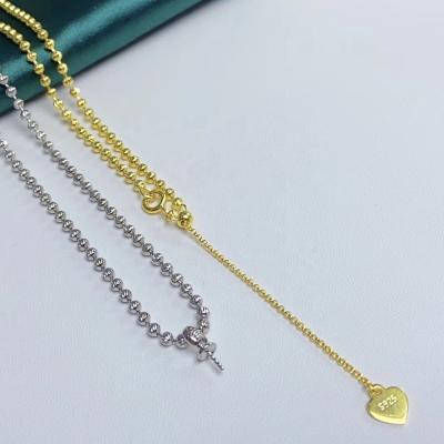 China FASHIONABLE N46 50cm/20inches Manufacturer 925 Sterling Silver Gold Plated 925 Chain Necklaces Silver Jewelry for sale