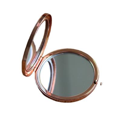 China Custom Portable Folding Mirror Iron Mirror Pocket Portable Cosmetic Mirror With Custom Logo for sale