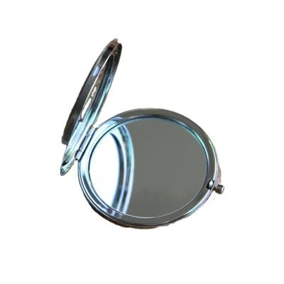 China Customized Low Price Portable Vanity Mirror Stainless Steel Fold Makeup Mirror Travel Mirror for sale