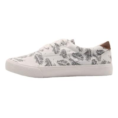 China 2021 Fashion Trend New Design Men's Fashion Printed With Leaves Canvas Casual Dress Style Sneakers Walking Shoes for sale