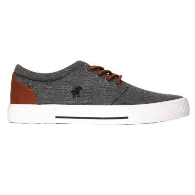 China Fashion Trend Customized Fashion High Quality Men's Gray Woolen Plaid Fabric Upper With Embroidery Logo Casual Sneakers Shoes for sale