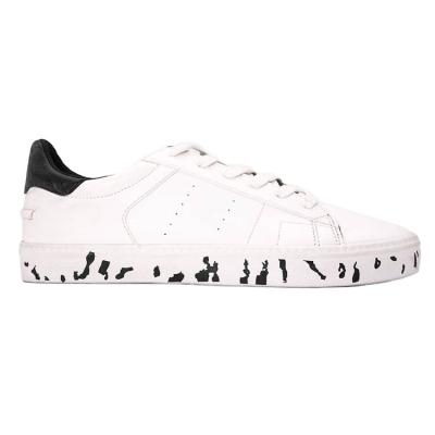 China Fashion Trend Mens PU White Leather Other With Smudge Printed Casual Sneakers Walking Style Sports Skateboarding Shoes for sale