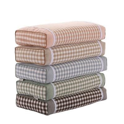 China Nondisposable Buckwheat Shell Filling Plaid Printed Cotton Washed Simple Pillow Can Be Disassembly And Washed Health Pillow Adult Pillowcases for sale