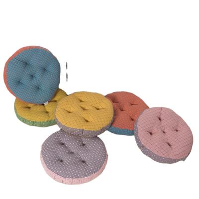 China Multicolor Nondisposable Stain Plaid Thickened Round Cushion Cotton Office Chair Cushion Comfortable Soft Car Seat Manufacturers Wholesale for sale