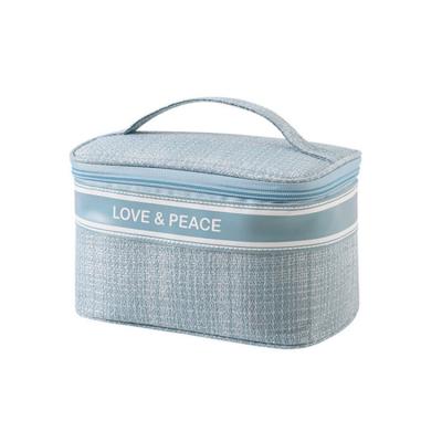 China Customized is ok wholesale 2021 large capacity pink blue cosmetic bag luxury portable cute eco-friendly durable for sale