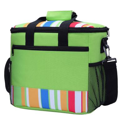 China Waterproof 24 Boxes Large Capacity Soft Leakproof Tote Insulated Lunch Bag Green Cooler Bar Outdoor Bag Cooler for sale