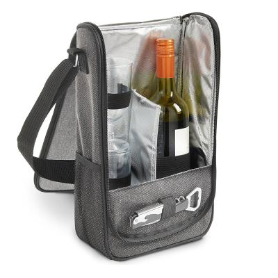 China Waterproof 2 Person Insulated Wine Cooler Bag With Cooler Compartment Keeps Wine Chilled Bag For Women And Men for sale