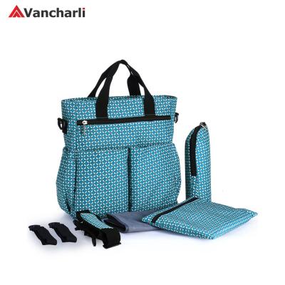 China Vancharli Mom Multifunctional Tote Bag Oversize Fashion Diaper Bag Water Resistant With 3 Pieces Set For Mom&Dad for sale