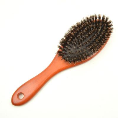 China Creative Brown Wooden Boar Bristle Hair Brush Healthy Hair Comb /comb Bristle Brush For Hair Extensions for sale