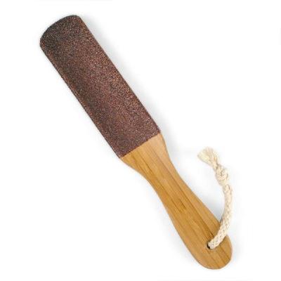 China Sand Powder And Glue Pedicure Rub Callus Pumice Stone Wooden Foot File for sale