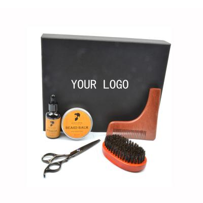 China Private Label Natural Color Beard Brush Comb Grooming Kit Home for sale