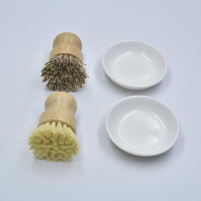 China Eco-Friendly Sustainable Kitchen Brush Cleaning Play Brush Pot Brush Natural Bamboo Net for sale