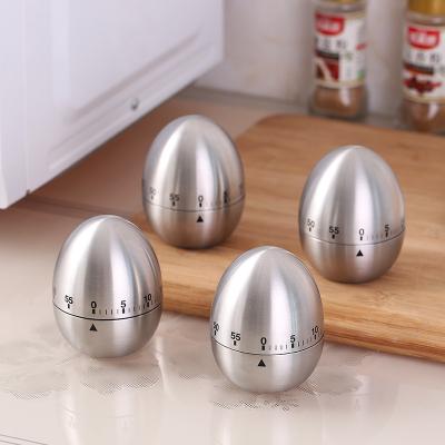 China Viable Stainless Steel Metal Mechanical Kitchen Egg Timer 60 Minute Cooking Silver For Kids Cooking Tools for sale