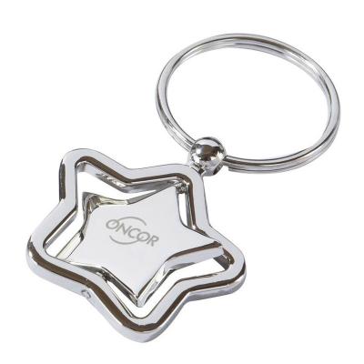 China Wholesale Custom Logo B2B Metal Spinner Star Spinning Key Chain for sale