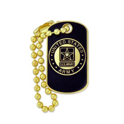 China Custom Europe Stainless Steel Enamel Military Key Chain Dog Tag Army for sale