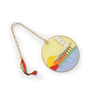 China China Custom Decorated Soft Enamel Clip Metal Pendant Bookmarks For Books for sale