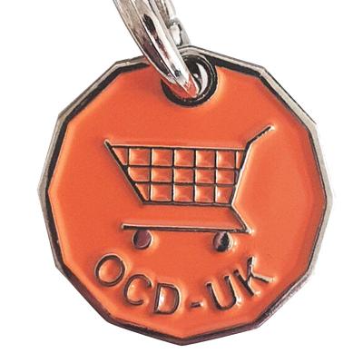 China Custom Metal Trolley Token British Coin Metal Trolley Key Chain For Supermarket for sale