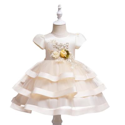 China Summer Washable Dress for Babies Champagne/Red/White Color Design Knee-Length Dress Dress for sale