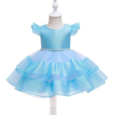 China Factory best soft and cute baby dress princess partywear banquet 1 year old dress washable for girls for sale