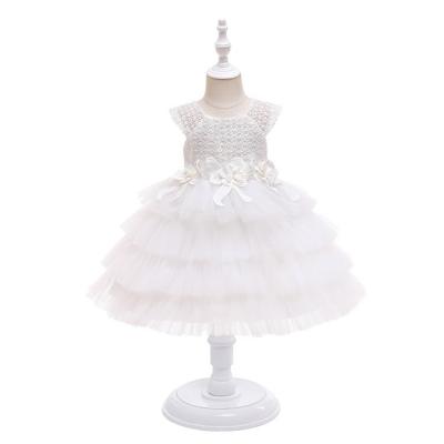 China Latest Factory Girls Dress Washable With Lotus Leaf Sleeves Princess Dress With Bow And Tutu Skirt for sale