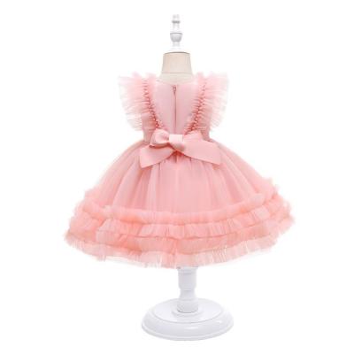 China Washable Manufacturer Made Kids Dresses Contrast Color Lace Princess Dress for sale