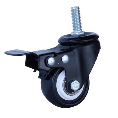 China M8 M10 Metal Stem Industrial Black 50mm Metal Fork 40mm Wheel Caster For Display Rack for sale