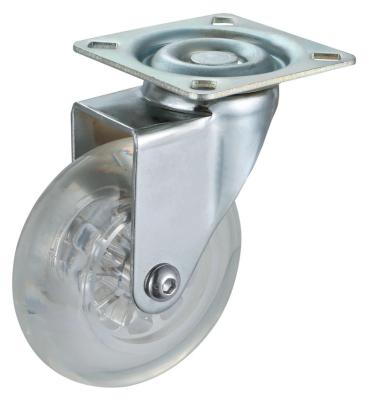 China Modern PU 1.5inch/2inch/3inch Furniture Caster Wheel Universal Clear Swivel Industrial Hospital Caster Wheels for sale