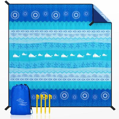 China Waterproof and Breathable Customize Extra Large Beach Mat Beach Blanket Sandproof Lightweight and Durable Beach Mat for sale