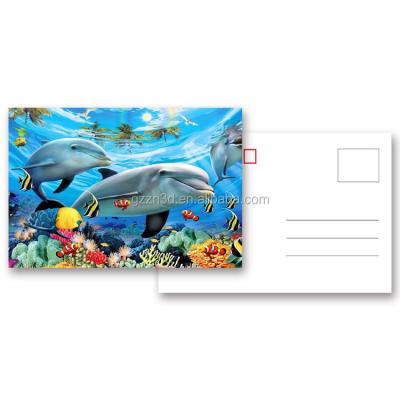 China India Dolphin Lenticular Design 3D Postcard Printing PET PP Landscape for sale