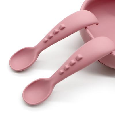 China Hot-selling BPA Free Soft-Tip Silicone Feeding Spoon Eco-friendly Baby Soup Feeding Spoon For Kids Children Baby Training Spoon for sale