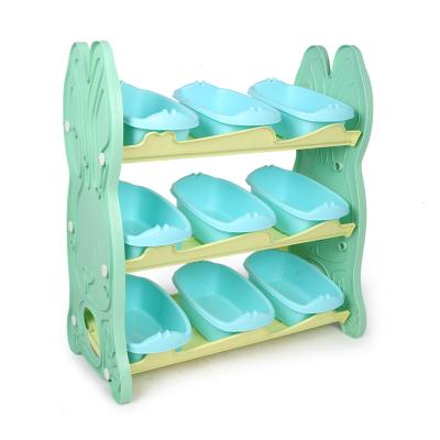 China Baby Learning Plastic Kids Book Shelf Storage Shelf Available In Two Sizes 4 Layer School Baby Shelf for sale