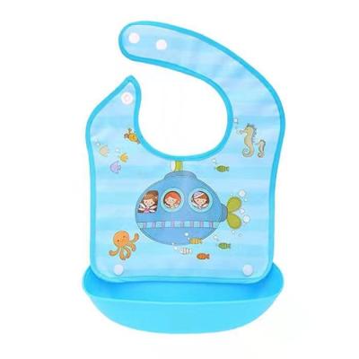 China BPA Free High Quality Bib OEO EVA Bib Saliva Pouch Disposable Food Pouch BPA Free Infant Detachable Children Cartoon for sale