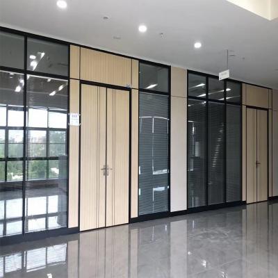 China Modern Office Furniture Aluminum Frame Glass Partition Wall for sale