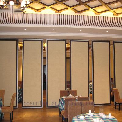 China High Quality Modern Hot Sale Wooden Surface Fabric Acoustic Sound Proof Mobile Folding Gypsum Board Wall Partition For Hotel for sale