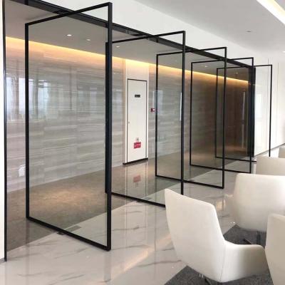 China Modern High Quality Frame Folding Decorative Aluminum Extrusion Office Glass Partition Wall for sale