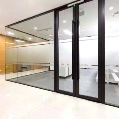 China Highest modern office tempered self closing windproof glass wall partitions mobile restaurant partition for sale