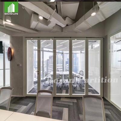 China Soundproof aluminum room divider with demoutable glass partition wall for sale