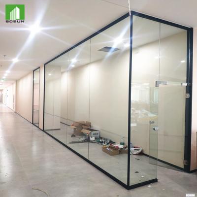 China Modern Factory Sliding Tecture Glass Partition Acoustic Modular Glass Wall For Office Design for sale