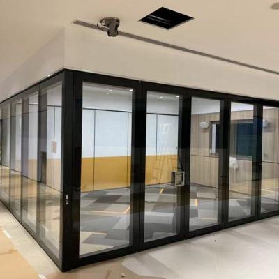 China Modern Design Modern Modular Office Furniture Glass Aluminum Glass Walls Double Divide Compartment Partition Wall for sale