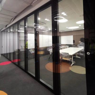 China Modern Modular Hot Selling Furniture Well With Tempered Glass Frame Aluminum Office Full Height Partition Wall for sale