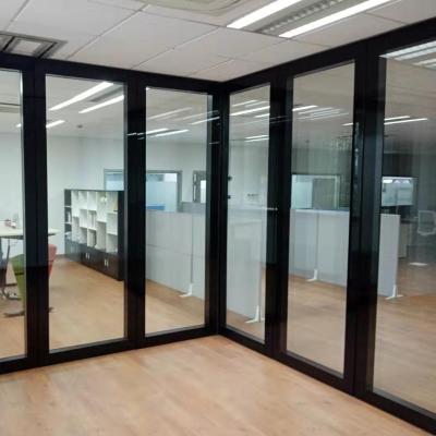 China Movable Soundproof Aluminum Frame Office Privacy Modern Modular Integrated Glass Partition Wall for sale